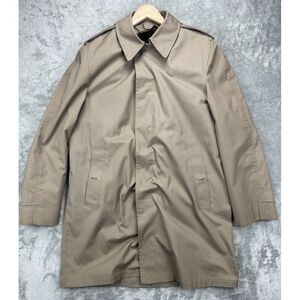 VTG London Fog Men's Trench Coat Size 42 Long‎ Beige Lined Button Up Pockets